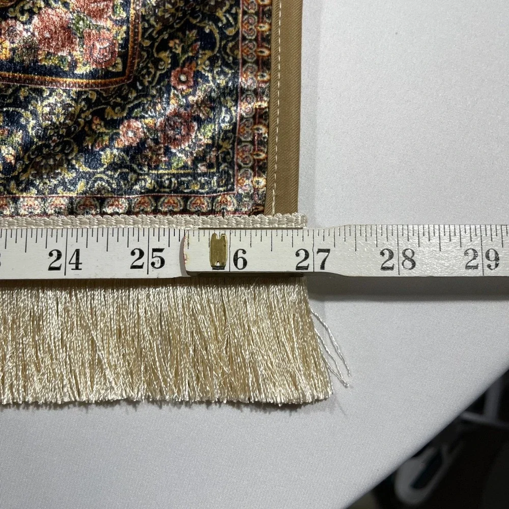 Vintage Style Medallion Rug Runner Fringed 27x47 Bohemian Turkish Decor